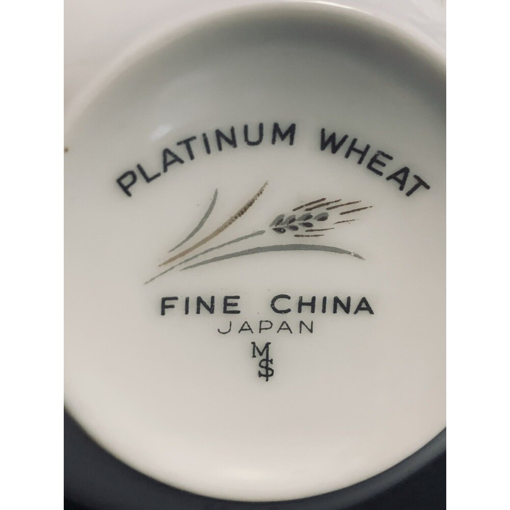 Vtg Platinum Wheat Fine China of Japan Tea Cup and Saucer Set/5 Max Schonfeld - Picture 4 of 16